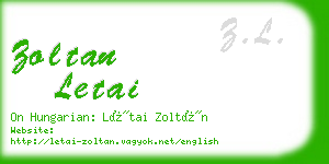 zoltan letai business card